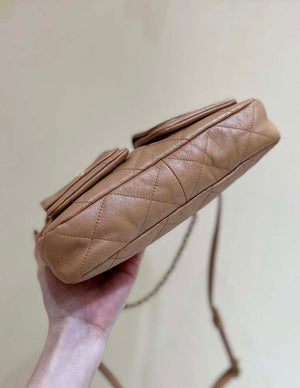 Chanel A99335 Hobo Bag Lambskin & Gold-Tone Metal Brown - Default Title - View 4