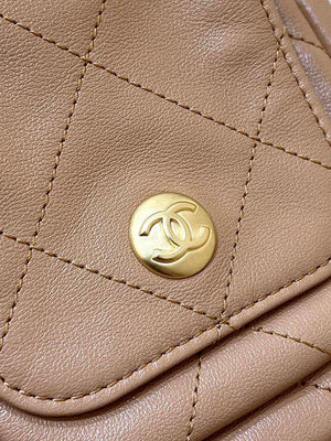 Chanel A99335 Hobo Bag Lambskin & Gold-Tone Metal Brown - Default Title - View 7
