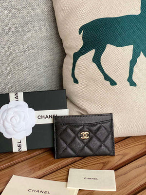 Chanel AP0213 Card Holder Calfskin Black - Gold - View 1