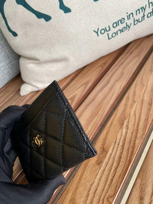 Chanel AP0213 Card Holder Calfskin Black - Gold - View 5