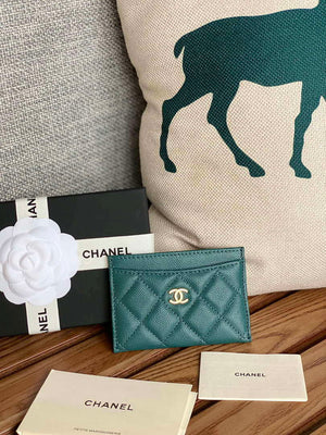 Chanel AP0213 Card Holder Calfskin Dark Green - Default Title - View 1
