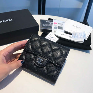 Chanel AP0231 Classic Small FLAP Wallet Calfskin Black Sliver - Default Title - View 2