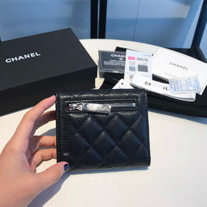 Chanel AP0231 Classic Small FLAP Wallet Calfskin Black Sliver - Default Title - View 3