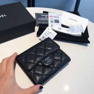 Chanel AP0231 Classic Small FLAP Wallet Calfskin Black Sliver - Default Title - View 4