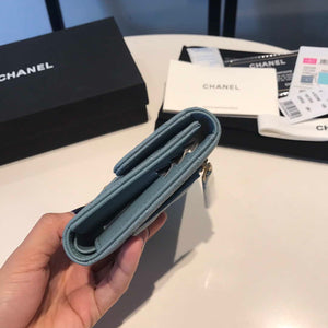 Chanel AP0231 Classic Small FLAP Wallet Calfskin Blue Gold - Default Title - View 5