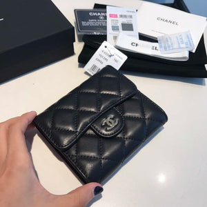 Chanel AP0231 Classic Small FLAP Wallet Lambskin Black Gold - Default Title - View 5