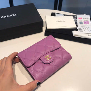 Chanel AP0231 Classic Small FLAP Wallet Calfskin Purple Gold - Default Title - View 5