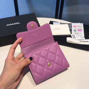 Chanel AP0231 Classic Small FLAP Wallet Calfskin Purple Gold - Default Title - View 7