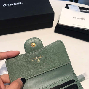 Chanel AP0231 Classic Small FLAP Wallet Calfskin Green Gold - Default Title - View 7