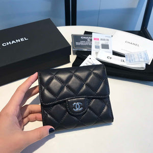 Chanel AP0231 Classic Small FLAP Wallet Lambskin Black Silver - Default Title - View 1