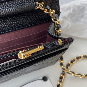 Chanel AP0250 Wallet on Chain Grained Calfskin A33814 Black Gold - Default Title - View 8