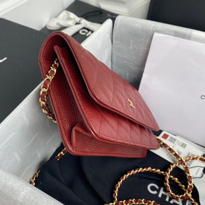 Chanel AP0250 Wallet on Chain Grained Calfskin A33814 Red - Default Title - View 4