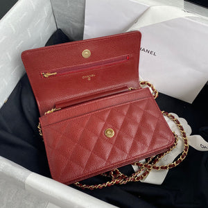 Chanel AP0250 Wallet on Chain Grained Calfskin A33814 Red - Default Title - View 6