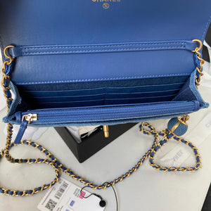 Chanel AP1450 Wallet on Chain Lambskin A33814 Blue - Default Title - View 7