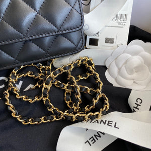 Chanel AP0250 Wallet on Chain Lambskin A33814 Black - Default Title - View 4