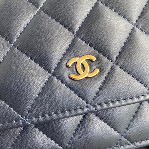 Chanel AP0250 Wallet on Chain Lambskin A33814 navy blue - Default Title - View 3