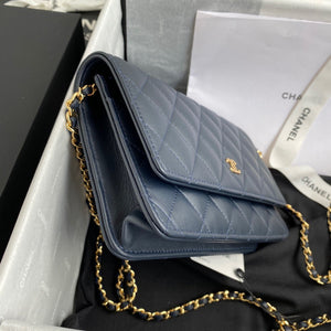 Chanel AP0250 Wallet on Chain Lambskin A33814 navy blue - Default Title - View 4