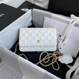 Chanel AP0250 Wallet on Chain Lambskin A33814 White - Default Title - View 1