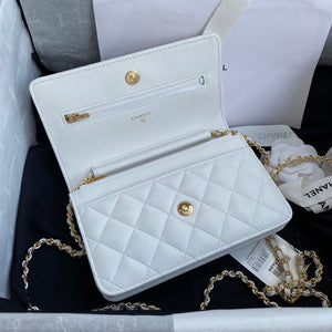 Chanel AP0250 Wallet on Chain Lambskin A33814 White - Default Title - View 5