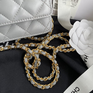 Chanel AP0250 Wallet on Chain Lambskin A33814 Gray - Default Title - View 4