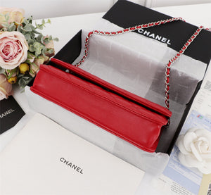Chanel AP0250 Wallet on Chain Lambskin A33814 Red Silver - Default Title - View 5