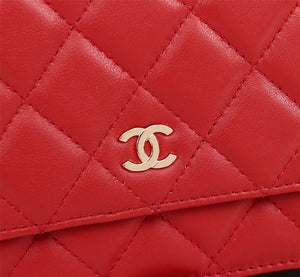 Chanel AP0250 Wallet on Chain Lambskin A33814 Red Gold - Default Title - View 3