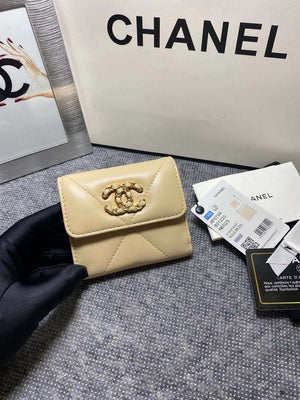 Chanel AP1064 CARD HOLDER Lambskin Beige - Default Title - View 1