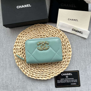 Chanel AP0945 CARD HOLDER Lambskin Blue - Default Title - View 1