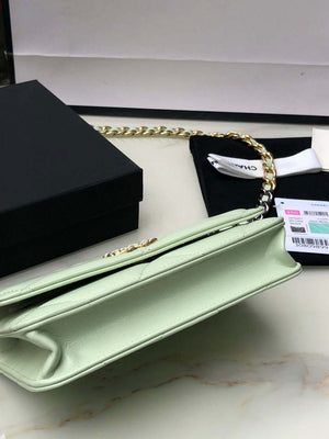 Chanel AP0957 19 Wallet on Chain Woc Shiny Lambskin Green - Default Title - View 4