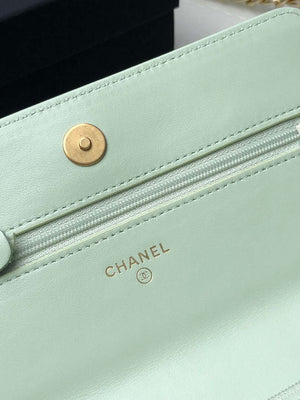 Chanel AP0957 19 Wallet on Chain Woc Shiny Lambskin Green - Default Title - View 7