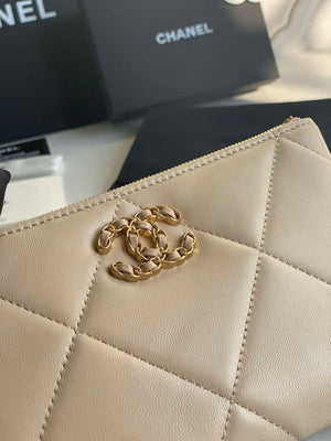 Chanel AP1059 Pouche Lambskin bag Wallet Card Holder Beige - Default Title - View 6