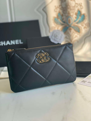 Chanel AP1059 Pouche Lambskin bag Wallet Card Holder Black - Default Title - View 1