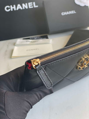 Chanel AP1059 Pouche Lambskin bag Wallet Card Holder Black - Default Title - View 7