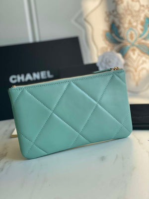 Chanel AP1059 Pouche Lambskin bag Wallet Card Holder Blue - Default Title - View 2