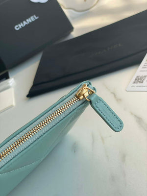 Chanel AP1059 Pouche Lambskin bag Wallet Card Holder Blue - Default Title - View 4