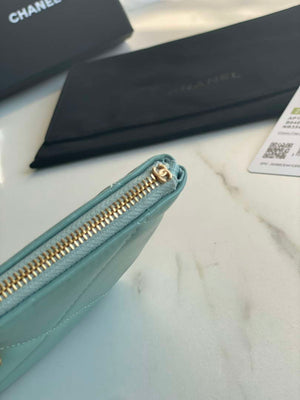 Chanel AP1059 Pouche Lambskin bag Wallet Card Holder Blue - Default Title - View 8