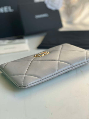 Chanel AP1059 Pouche Lambskin bag Wallet Card Holder Gray - Default Title - View 4
