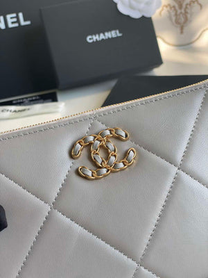 Chanel AP1059 Pouche Lambskin bag Wallet Card Holder Gray - Default Title - View 6