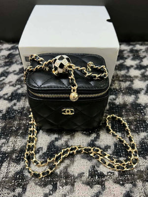 Chanel AP1447 Small Vanity With Chain Calfskin Black - Default Title - View 1