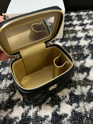 Chanel AP1447 Small Vanity With Chain Calfskin Black - Default Title - View 6