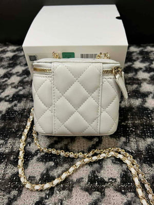 Chanel AP1447 Small Vanity With Chain Calfskin White - Default Title - View 4