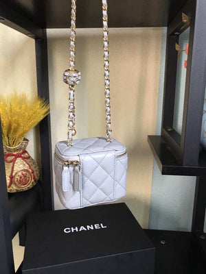 Chanel AP1447 small Vanity with chain lambskin gold Light Purple - Default Title - View 2