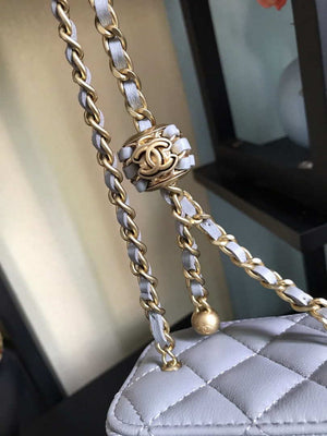 Chanel AP1447 small Vanity with chain lambskin gold Light Purple - Default Title - View 3