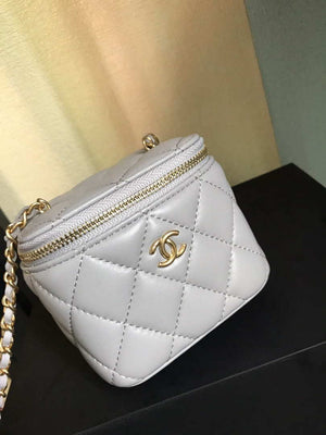 Chanel AP1447 small Vanity with chain lambskin gold Light Purple - Default Title - View 4