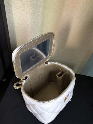 Chanel AP1447 small Vanity with chain lambskin gold White - Default Title - View 8