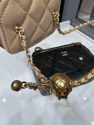 Chanel AP1447 small Vanity with chain lambskin gold Adjustable small gold balls Apricot - Default Title - View 6