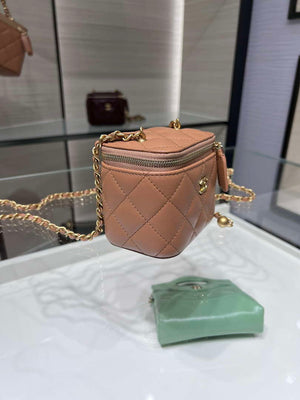Chanel AP1447 small Vanity with chain lambskin gold Adjustable small gold balls Brown - Default Title - View 6