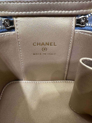 Chanel AP1447 small Vanity with chain lambskin gold Adjustable small gold balls Blue - Default Title - View 9