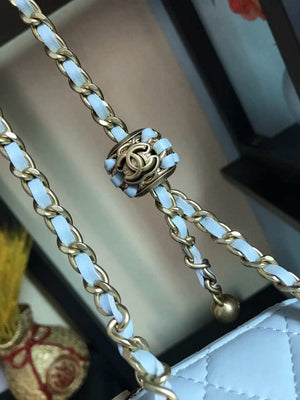 Chanel AP1447 small Vanity with chain lambskin gold Light Blue - Default Title - View 3