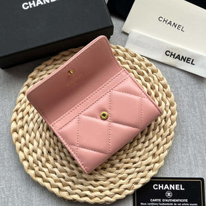 Chanel AP1790 19 flap Card Holder shiny lambskin gold tone ruthenium finish metal Pink - Default Title - View 7